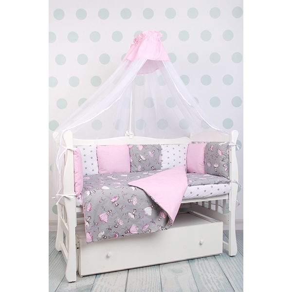 Комплект Premium в кроватку AmaroBaby Мечта, 19 предметов (7+12 бортиков), поплин/бязь фото 1