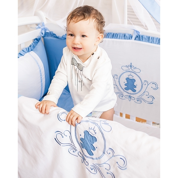 Комплект постели Premium в кроватку AmaroBaby Sweet Dreams, 7 предметов, сатин фото 5