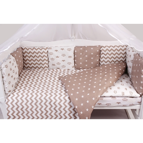 Комплект Premium в кроватку AmaroBaby Royal Baby, 18 предметов (6+12 бортиков), бязь фото 8