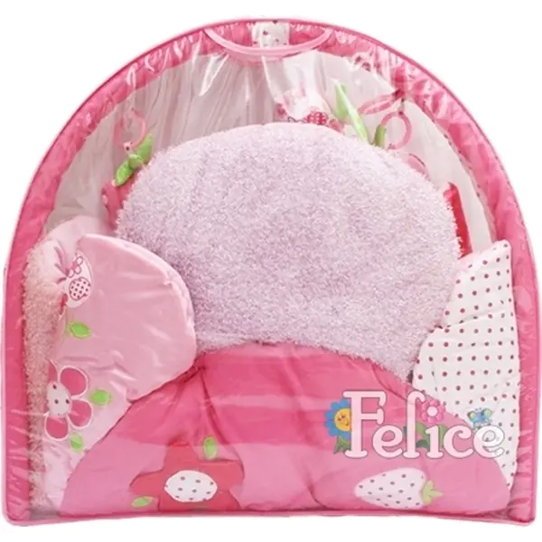 Детский коврик Felice F Клубничка с игровыми дугами и игрушками, 104 х 104 х 50 см, арт. 03FS — как выглядит в жизни