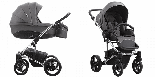 Детская коляска Bebetto Tito Premium Class Silver 2020 3 в 1 - Фото