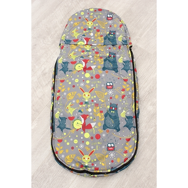 Универсальный меховой конверт AmaroBaby Little Traveller Зверята 145х45 см фото 2