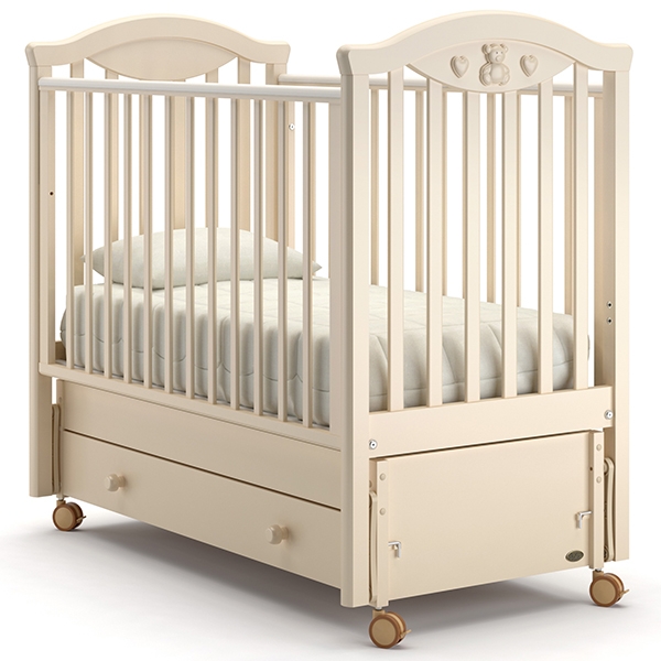 Детская кроватка Nuovita Lusso swing, продольный маятник — как выглядит в жизни