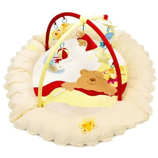 Детский коврик Felice F Сонный Мишка с игровыми дугами и игрушками, муз. мишка, 140 х 140 х 50 см, арт. 07FS — как выглядит в жизни