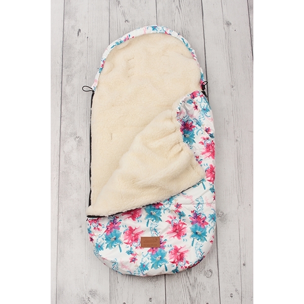 Универсальный меховой конверт AmaroBaby Little Traveller Цветы 145х45  см фото 1