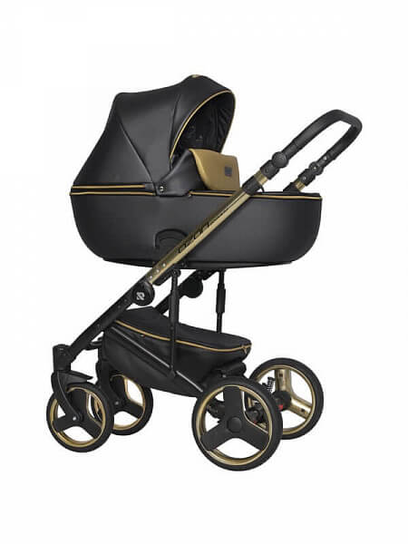 Детская коляска Riko Basic Ozon Premium 3 в 1 на золотой раме - Фото