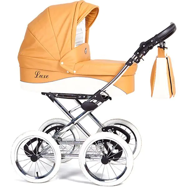 Детская коляска Nastella Luxe Eco 2 в 1, эко-кожа, шасси White фото 3