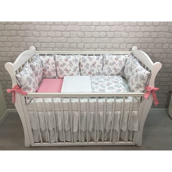 Комплект постели для прямоугольной кроватки Marele Мишки 460230-12, 17 предметов фото 2