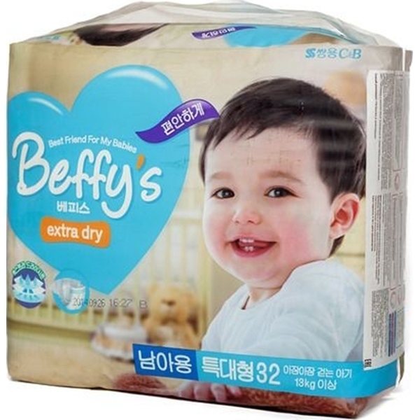 Подгузники Beffy's для мальчиков XL, 13 кг+, 32 штуки фото 1