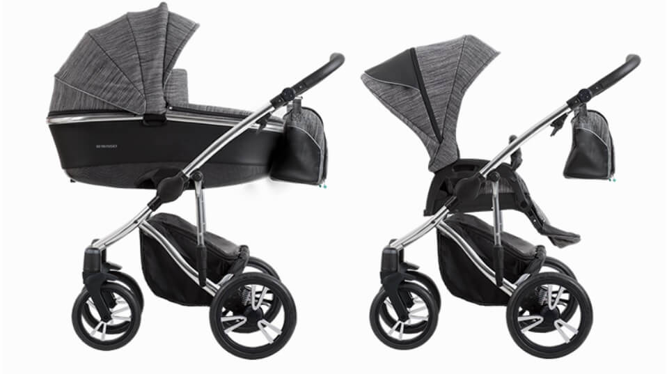 Детская коляска Bebetto Bresso Premium Class Silver 2020 2 в 1 - Фото