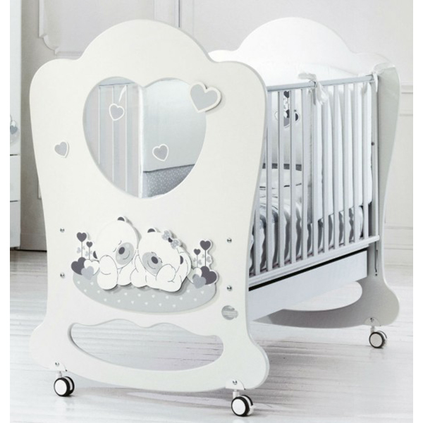 Детская кроватка Baby Expert Sogno, колесо + качалка - Фото
