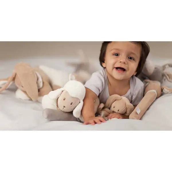 Мягкие игрушки Nattou Cri-Cris Наттоу Кри Крис Cappuccino Кролик, Овечка, Ослик 211086 фото 2