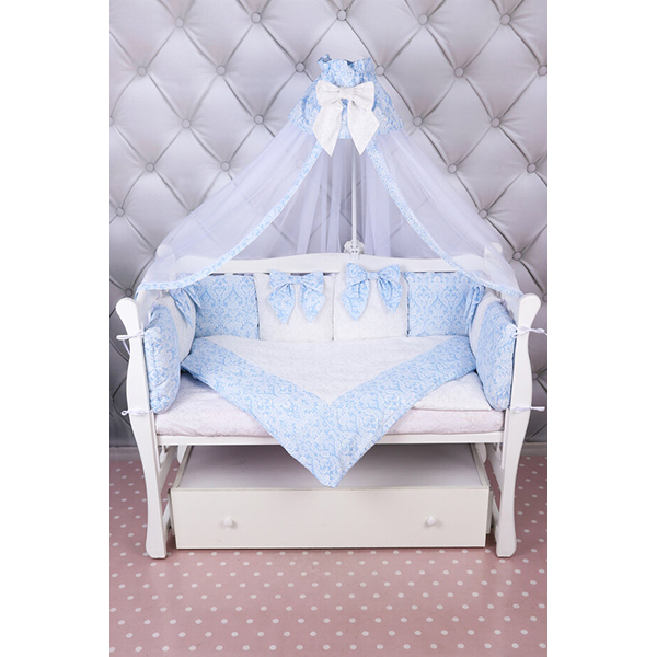 Комплект постели в кроватку AmaroBaby Элит Premium, 18 предметов - Фото
