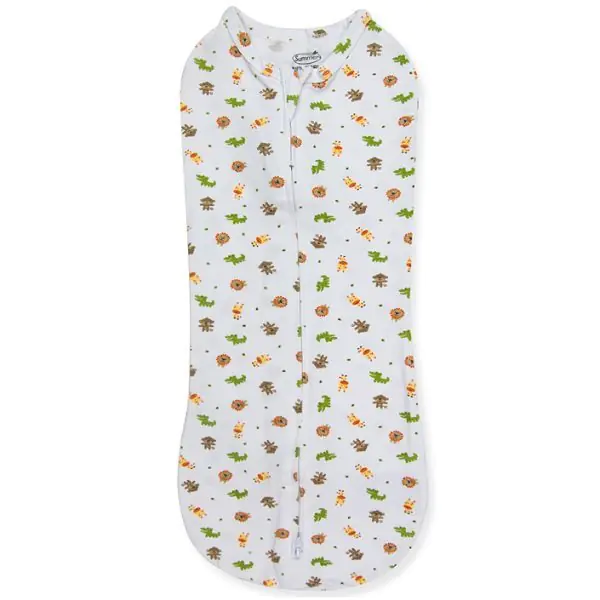 70010 Summer Infant Конверт для пеленания новорожденных на молнии Swaddlepod размер S Белый с животными фото 1