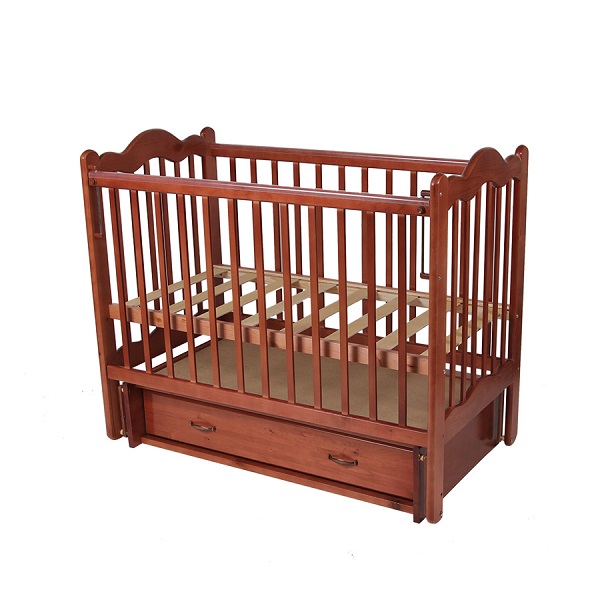 Детская кроватка Счастливый Малыш Дюймовочка, поперечный маятник - Фото