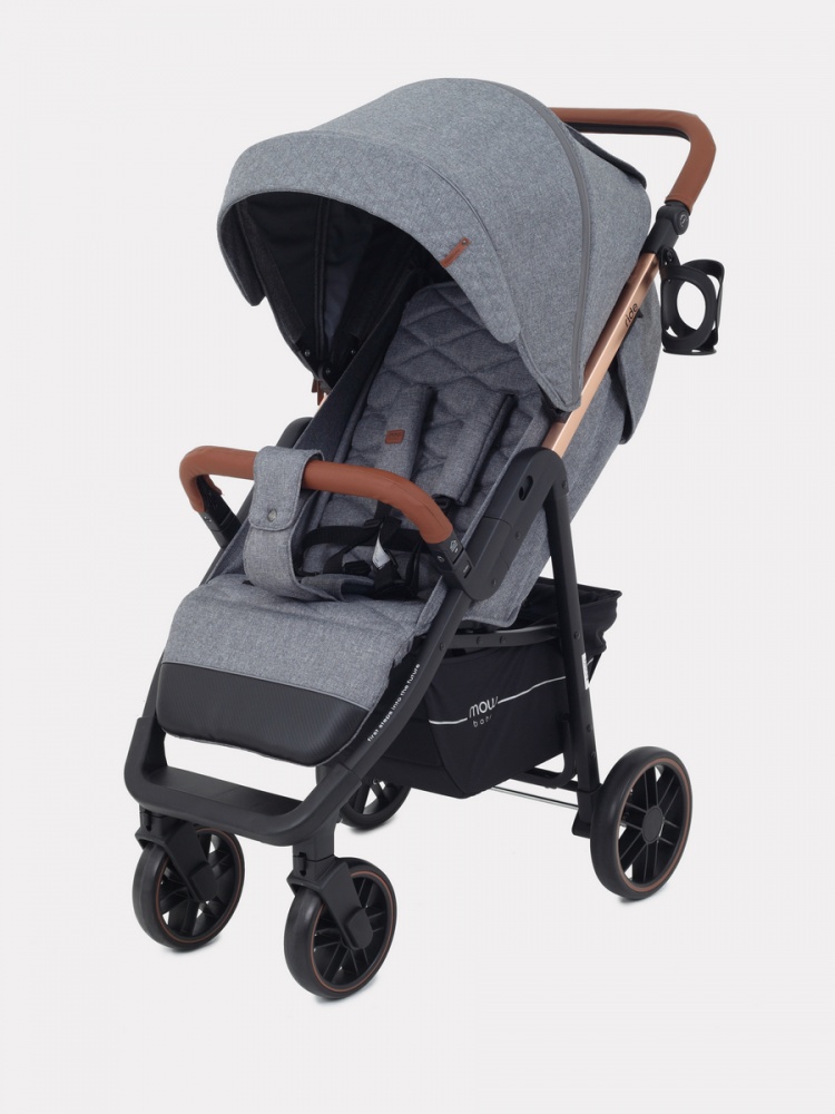 Детская прогулочная коляска Mowbaby Ride 2022 на золотой раме - Фото