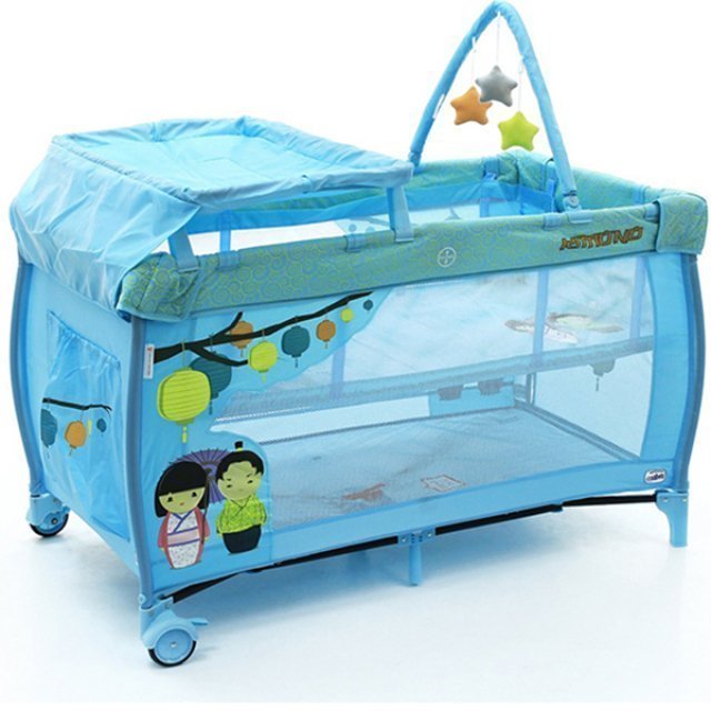 Детский манеж Asalvo Travel Cot Mix Plus с пеленатором — как выглядит в жизни