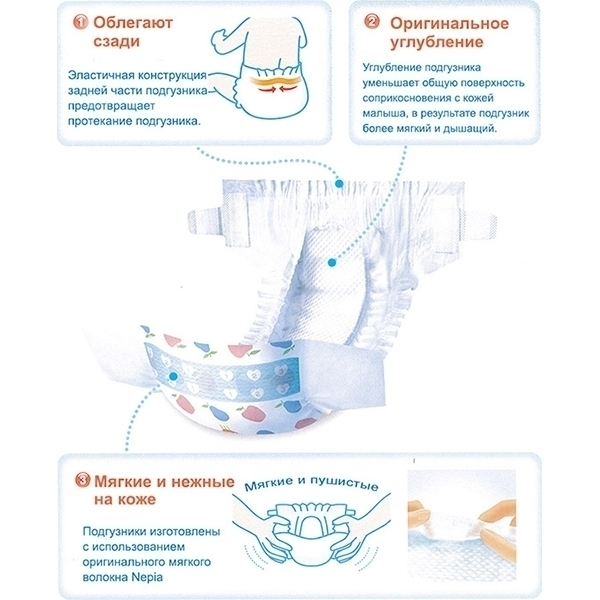 Детские подгузники Genki XL, 12-17 кг, 44 штуки фото 2