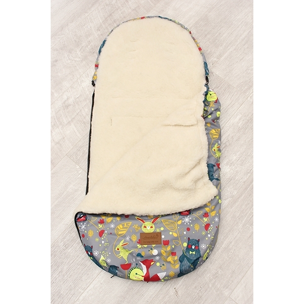 Универсальный меховой конверт AmaroBaby Little Traveller Зверята 145х45 см фото 1