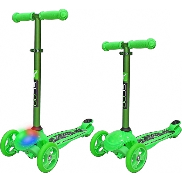 Трехколесный самокат Y-Scoo RT Trio Diamond 120 Kaleidoscope со светящейся платформой фото 1