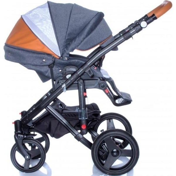 Детская коляска BeBe-Mobile Movo A 3 в 1, ткань+эко-кожа фото 3