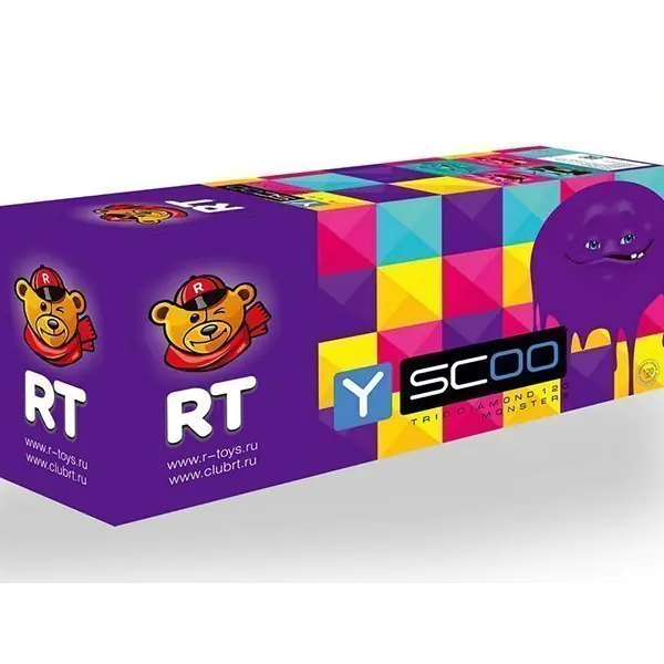 Трехколесный самокат Y-Scoo RT Trio Diamond 120 Monsters 1 высота с блокировкой колес фото 20