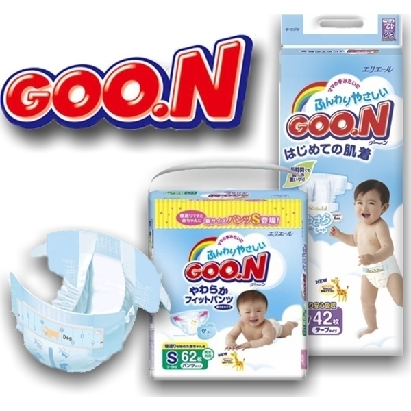 Подгузники для детей Goo.N M 1/4, 6-11 кг, 64 / 68 штук фото 1