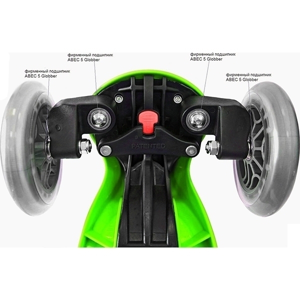 Трехколесный самокат Y-Scoo Globber Primo Plus Titanium 442 с 3 светящимися колесами фото 10