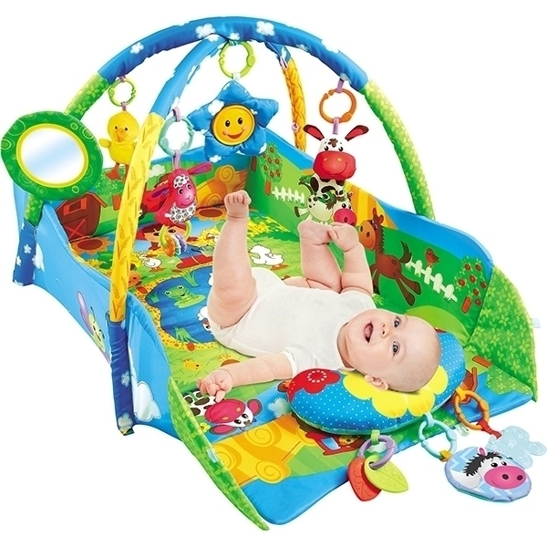 Развивающий коврик для новорожденного Funkids 3 Ways To Play с бортиками фото 1