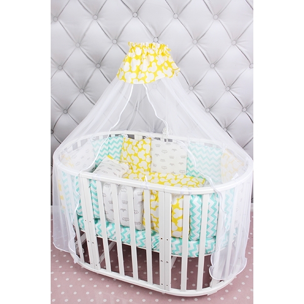 Бортик в кроватку AmaroBaby Happy Baby, 12 подушек, бязь фото 4