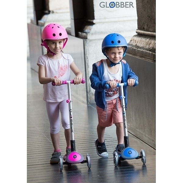 Трехколесный самокат Globber Elite FL My Free Fold Up 449 со светящимися колесами и платформой фото 34