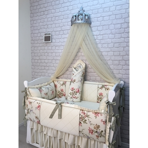 Комплект постели в кроватку Marele Цветы 460033, 11 предметов фото 4