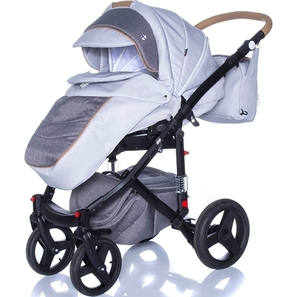 Детская коляска BeBe-Mobile Movo R 2 в 1, ткань+эко-кожа фото 2