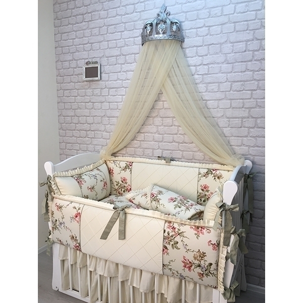 Комплект постели в кроватку Marele Цветы 460033, 11 предметов фото 1