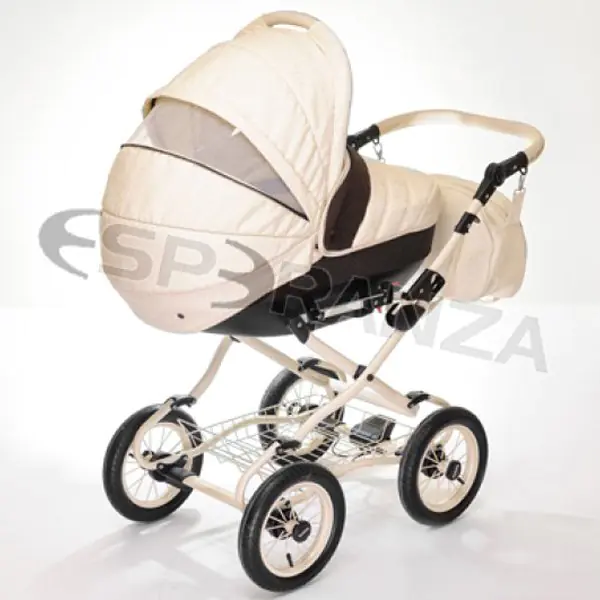 Детская коляска Esperanza Victoria Prestige 2 в 1 Цвет рамы - Бежевый - Маленькие колеса фото 10