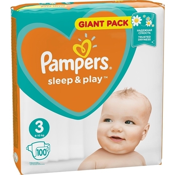 Детские подгузники Pampers Sleep&Play 3, 6-10 кг, 100 штук фото 1