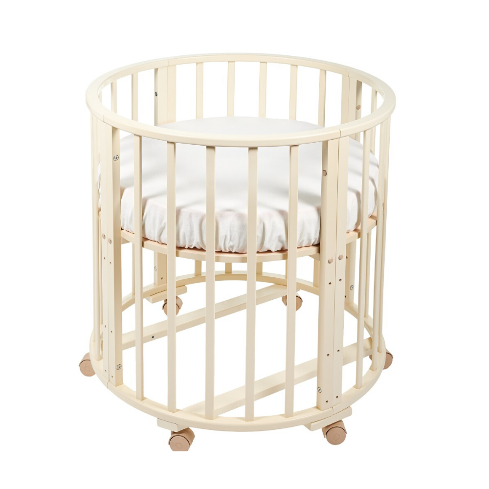 Детская кроватка-трансформер кругло-овальная Vestario Round c маятником 7 в 1 - Фото