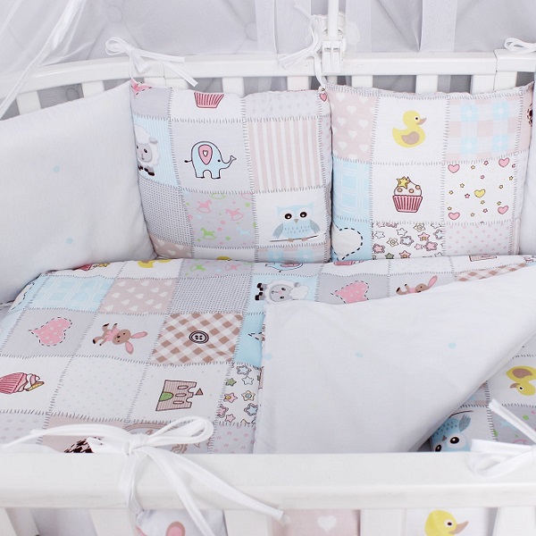 Комплект постельного белья в кроватку AmaroBaby Нежность, 18 предметов, сатин - Фото