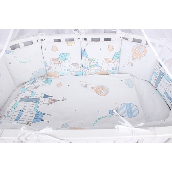 Комплект Premium в кроватку AmaroBaby Фантазия, 18 предметов (6+12 бортиков), сатин фото 1