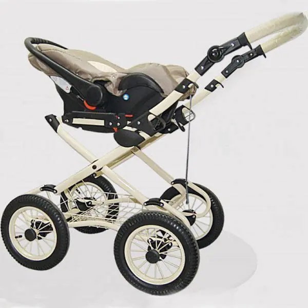 Детская коляска Esperanza Classic Leatherette 3 в 1 кожа Цвет рамы - Хром Большие колеса фото 9