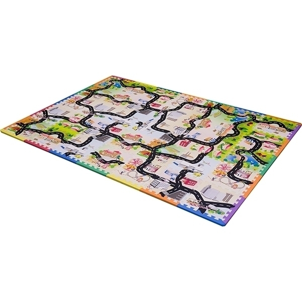 Игровой коврик-пазл с дорогами Funkids 12" Город-2 KB-H62-NT, 9 плит фото 1