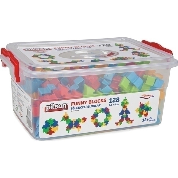 Конструктор Pilsan Funny Blocks 128 деталей, 03-236 — как выглядит в жизни