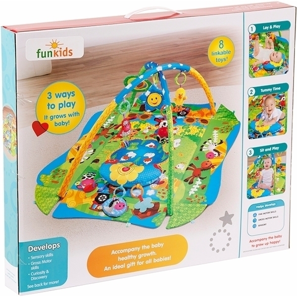 Развивающий коврик для новорожденного Funkids 3 Ways To Play с бортиками фото 3