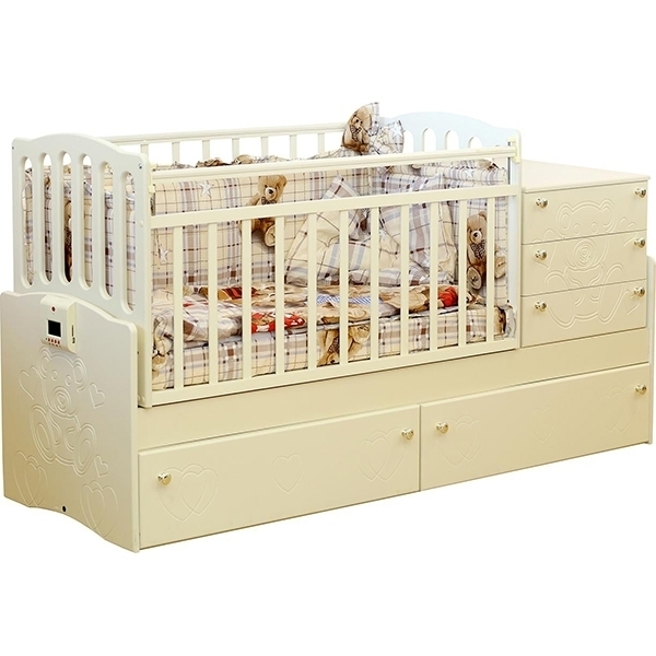 Детская кроватка Daka Baby Укачай-ка 06 Валенсия, автоматический маятник + музыкальный блок - Фото