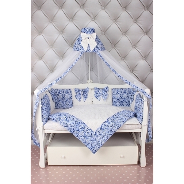Комплект постели Premium в кроватку AmaroBaby Элит бязь, 18 предметов - Фото