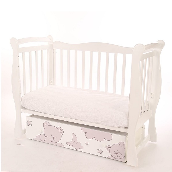 Детская кроватка AmaroBaby Sweet Bear, поперечный маятник — как выглядит в жизни