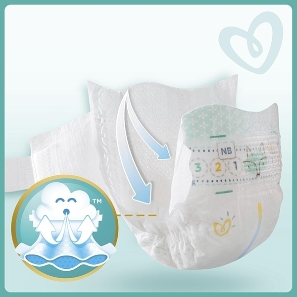 Подгузники для новорожденных Pampers Premium Care 1, 2-5 кг, 72 штуки фото 3