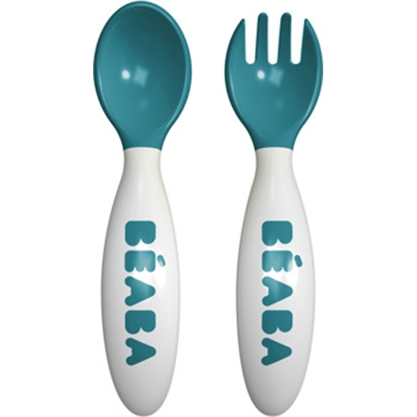 Набор детской посуды: эргономическая ложка и вилка Beaba Set of 2 Age Fork фото 3