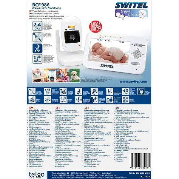 Видеоняня Switel BCF986Duo — как выглядит в жизни