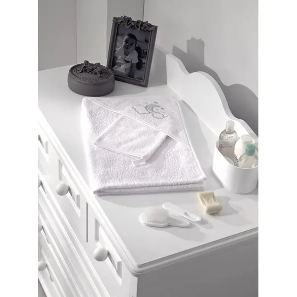 Детское полотенце-уголок + варежка Fiorellino Luna Chic Фиореллино Луна Чик 90 х 90 см фото 1